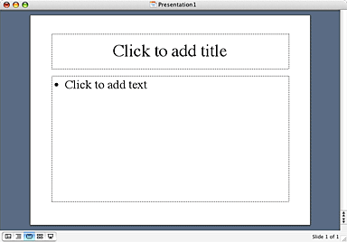 Figure 1: An empty PowerPoint slide