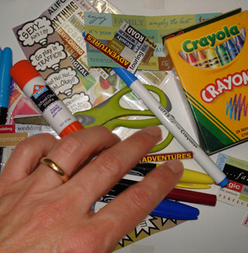 hand with markers