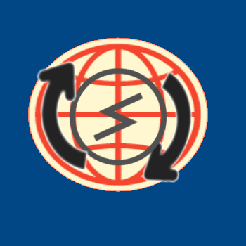 image of globe with a friction lightning and loading arrows