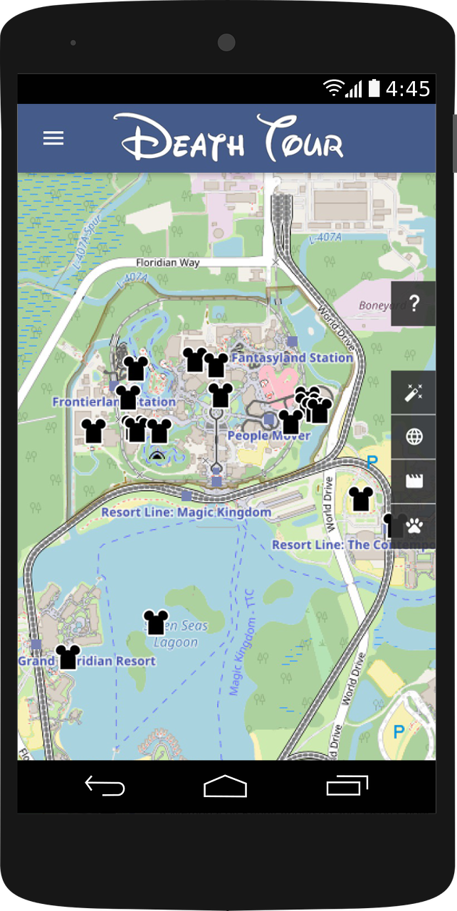 Mobile website including map