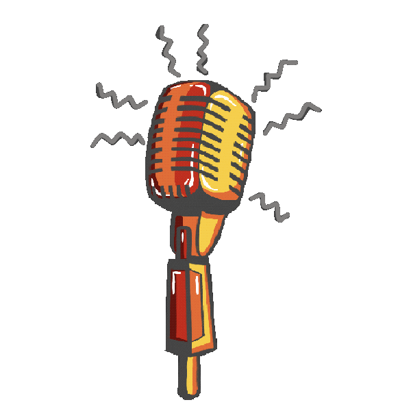 animated illustration of old-style microphone